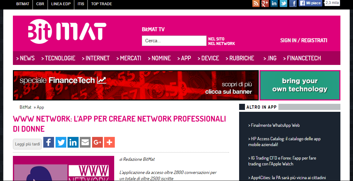 BitMAT - 7 luglio 2016 | Workwidewomen